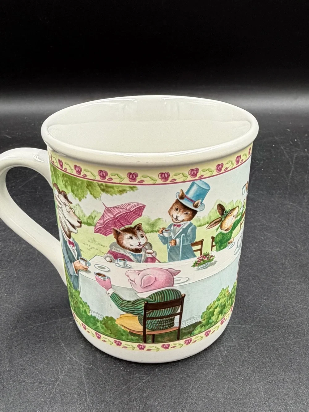 Vintage Hallmark HUGS Forest Creature Tea Party Coffee Mug